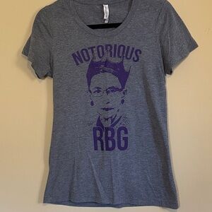 Bella Canvas Heather Gray Tee with Purple Notorious RBG Graphic